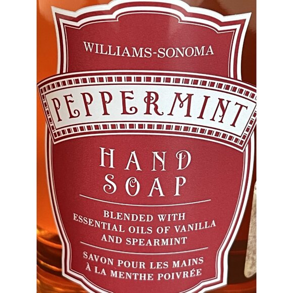 Williams Sonoma Peppermint Hand Soap 16oz Essential Oils NOS Vanilla & Spearmint - Picture 2 of 4